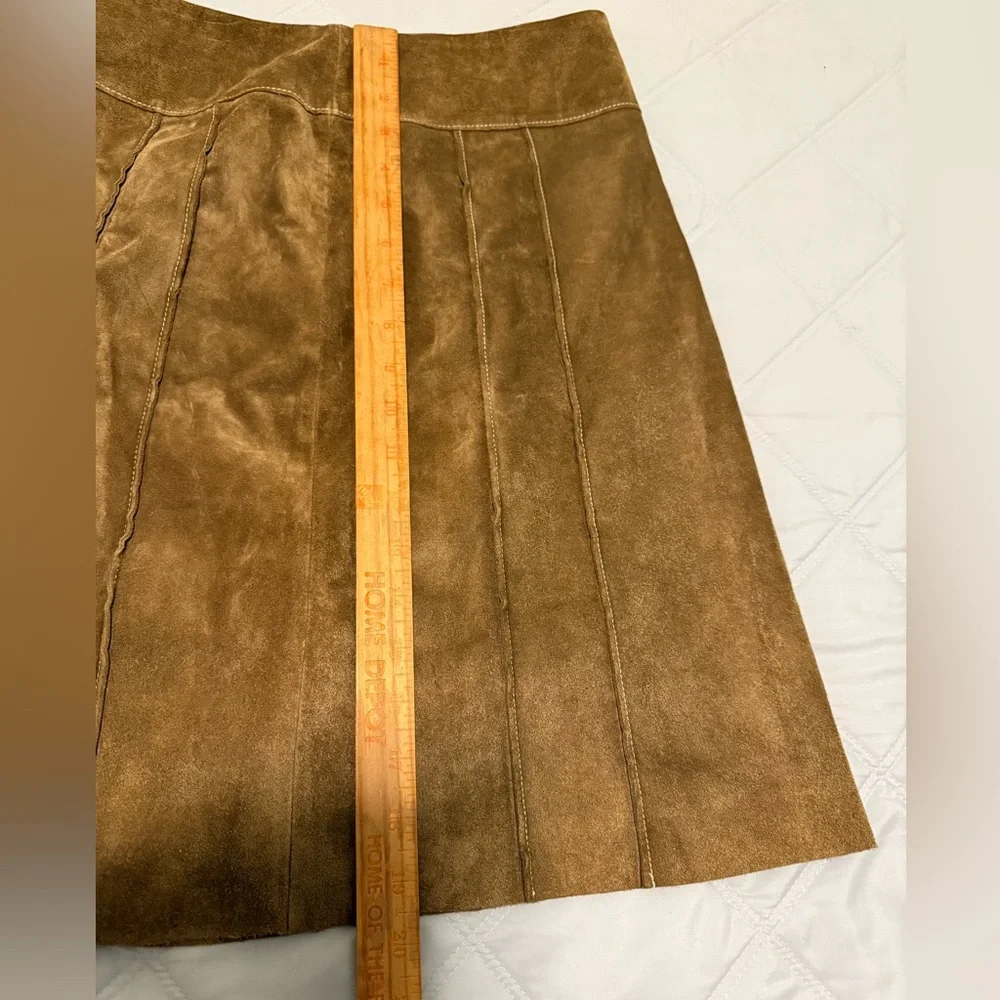 Ann Taylor Brown Suede A-Line‎ Skirt